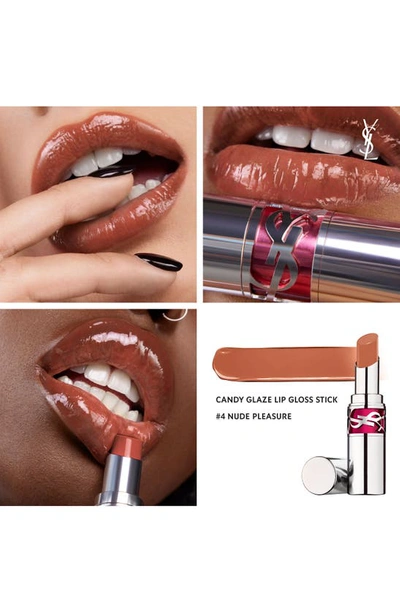 Saint Laurent Candy Glaze Lip Gloss Stick 04 Nude Pleasure .11 oz/ 3.2 G In 4 Nude Pleasure