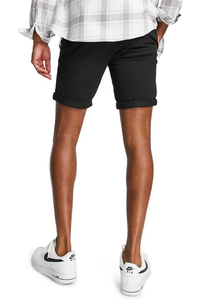 Shop Topman Skinny Chino Shorts In Black