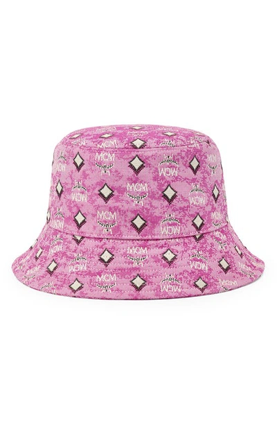 Mcm Bucket Hat In Vintage Monogram Jacquard In Pink