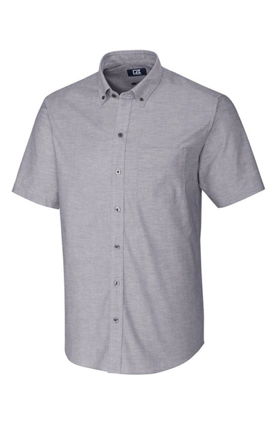Shop Cutter & Buck Tailor Regular Fit Oxford Sport Shirt In Charcoal