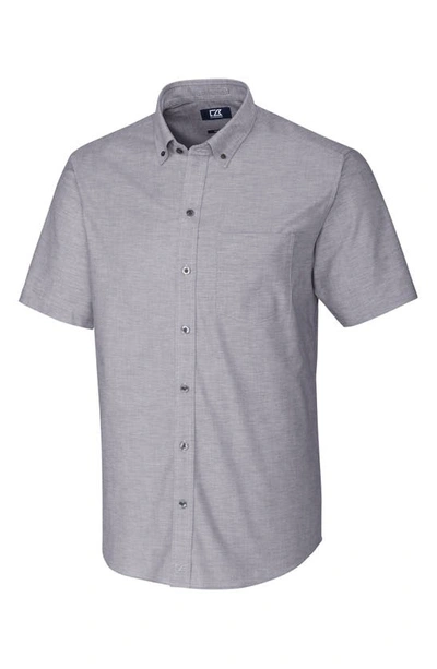 Cutter & Buck Tailor Regular Fit Oxford Sport Shirt In Charcoal