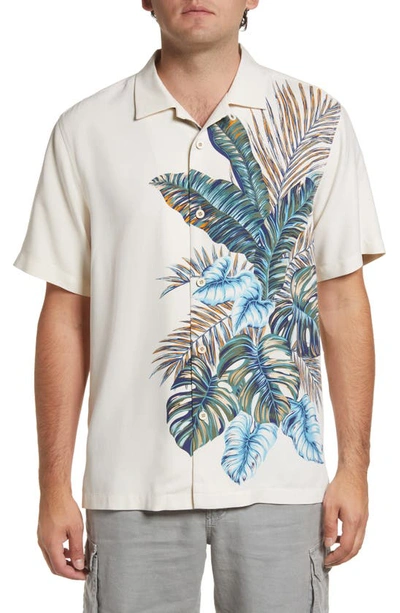 Shop Tommy Bahama Sand Frondcisco Short Sleeve Silk Button-up Camp Shirt In Continental