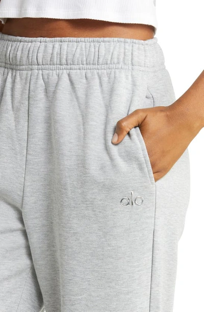 Shop Alo Yoga Gender Inclusive Accolade Straight Leg Sweatpants In Athletic Heather Grey