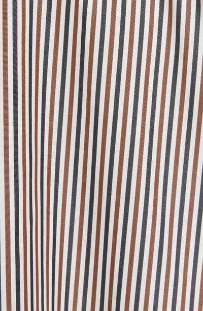 Shop Meryll Rogge Deconstructed Oversize Stripe Shirt In Black/ Brown