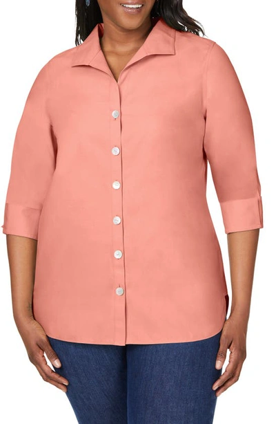 Shop Foxcroft Pandora Non-iron Tunic Shirt In Pumpkin Spice
