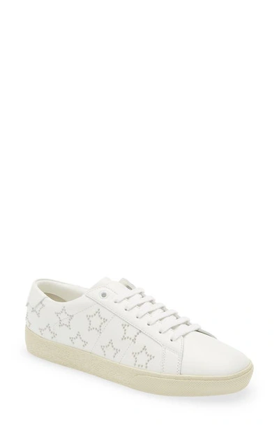 Shop Saint Laurent Studded Star Sneaker In Blanc Optique