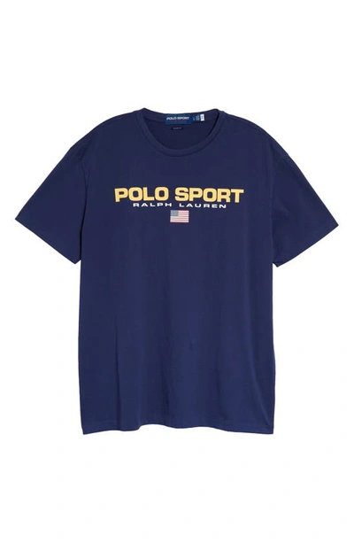 Shop Polo Ralph Lauren Polo Sport Graphic Tee In Dark Cobalt