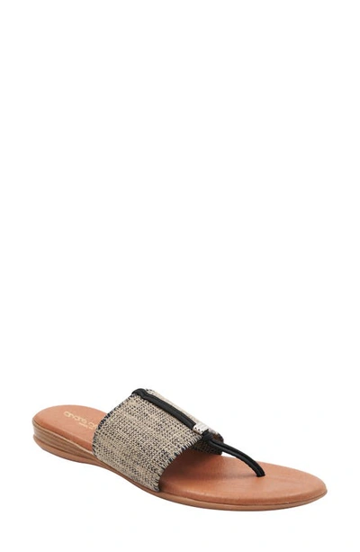 Andre Assous Nice Featherweights™ Slide Sandal In Black/beige | ModeSens