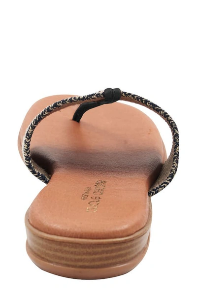 Shop Andre Assous Nice Featherweights™ Slide Sandal In Black/ Beige Linen