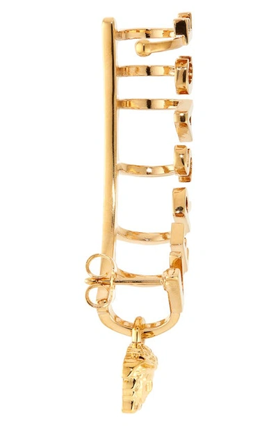 Shop Versace Medusa Charm Logo Ear Crawler In  Gold