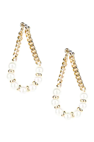 Shop Rosantica Flaminia Dangle Earrings In Pearl & Gold