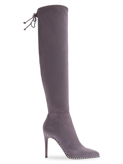 Shop Bcbgeneration Women's Hilanda Studded Stiletto Over-the-knee Boots In Granite