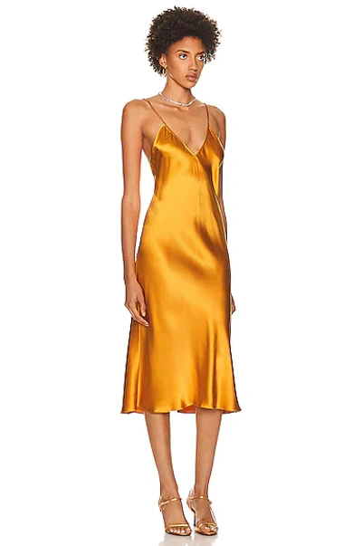 Overleven visie Bij naam Jil Sander Orange Slip Midi Dress In Sunset | ModeSens