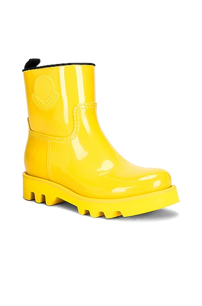 Shop Moncler Ginette Rain Boot In Yellow