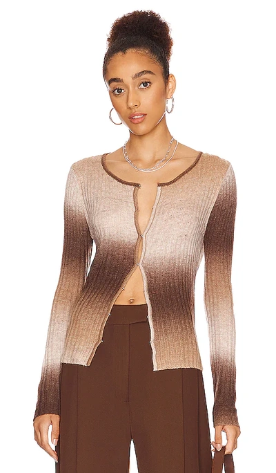 Shop Bec & Bridge Alana Long Sleeve Knit Cardigan In Choc Gradient