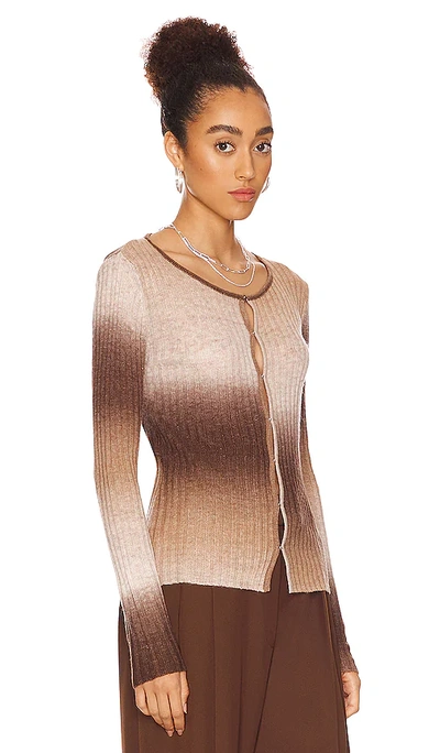 Shop Bec & Bridge Alana Long Sleeve Knit Cardigan In Choc Gradient