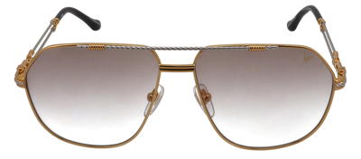 Shop Vintage Frames Vf Boss 0003 Aviator Sunglasses In Brown