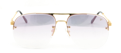 Shop Vintage Frames Vf Snatch Bevel Drill Mount 0009 Aviator Sunglasses In Pink