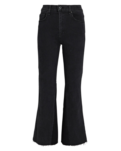 Shop Askk Ny The Geek Crop Flare Jeans In Stone Black