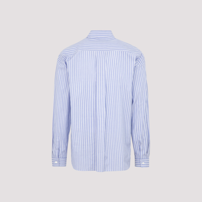 Shop Juunj Juun J  Cotton Striped Shirt In Blue