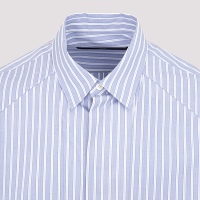 Shop Juunj Juun J  Cotton Striped Shirt In Blue