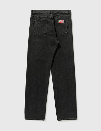 Shop Kenzo Asagao Straight Fit Jeans In Black