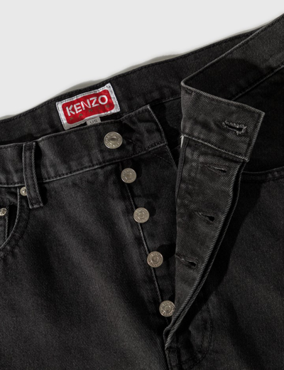 Shop Kenzo Asagao Straight Fit Jeans In Black
