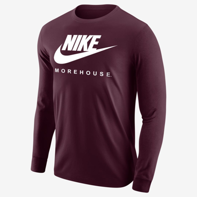 Shop Nike Men's College 365 (morehouse) Long-sleeve T-shirt In Red
