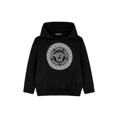 Shop Versace Kids Medusa-print Hooded Cotton Sweatshirt (4-6 Years) In Black