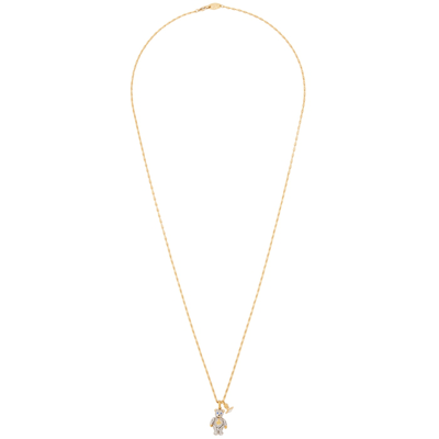 Shop Vivienne Westwood Little Pave Teddy Crystal-embellished Gold-tone Long Necklace