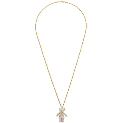 Shop Vivienne Westwood Teddy Crystal-embellished Gold-tone Necklace