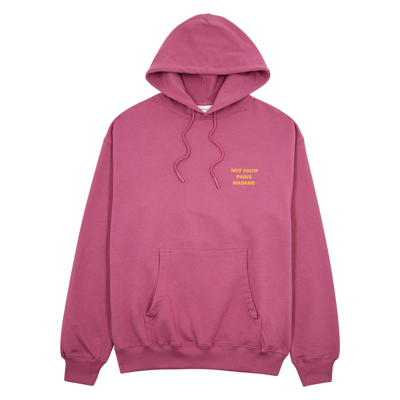 Shop Drôle De Monsieur Classique Pink Hooded Cotton Sweatshirt
