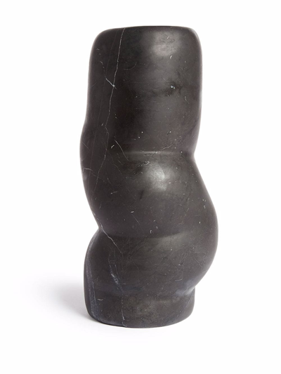 Shop Bloc Studios Fatrolls Marble Vase In Black