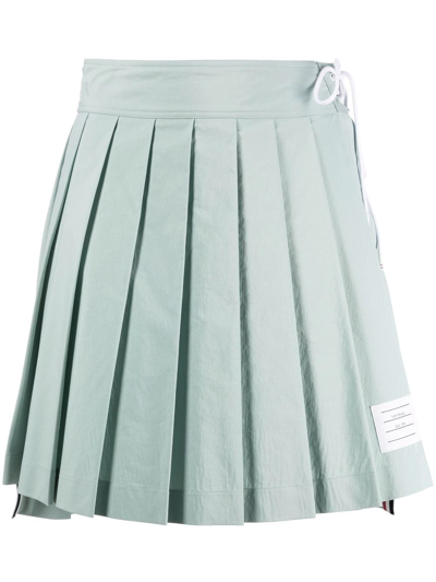 Shop Thom Browne Step-hem Pleated Mini Skirt In Blue