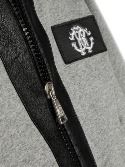 Shop Roberto Cavalli Junior Leopard-print-lining Sweatshirt In Grey