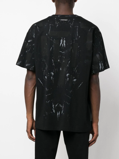 Shop Roberto Cavalli Eagle Logo-print Cotton T-shirt In Black