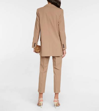 Shop Max Mara Anta Wool-blend Oversized Blazer In Noce Unito