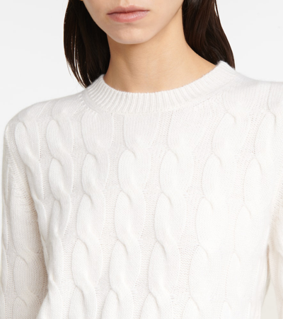 Shop Max Mara Epido Cable-knit Cashmere Sweater In Mandorla