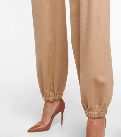 Shop Max Mara Tana High-rise Wool Pants In Cammello