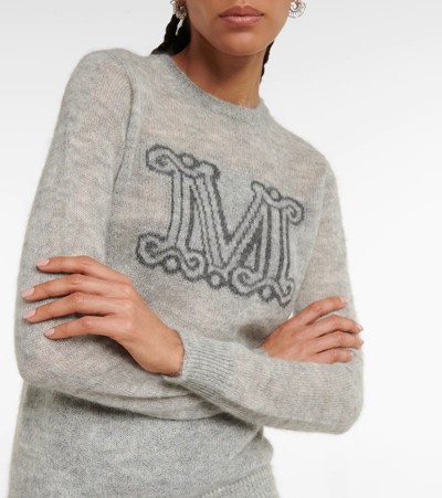 Shop Max Mara Ocra Mohair-blend Sweater In Grey