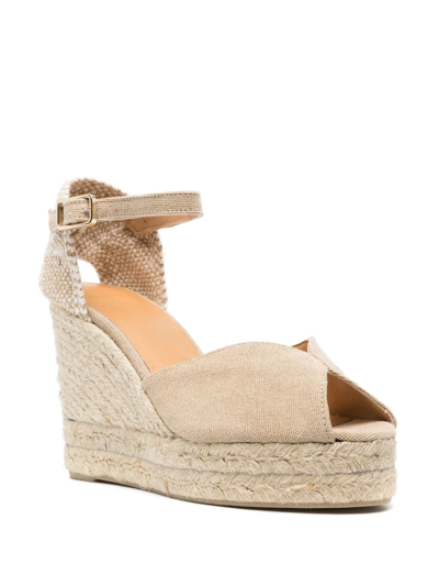 Shop Castaã±er Bianca Wedge Espadrilles In Neutrals