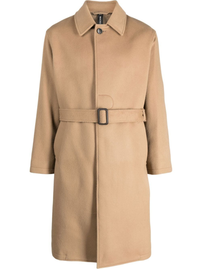 Shop Mackintosh Belted Cashmere-wool Blend Trench Coat In Neutrals
