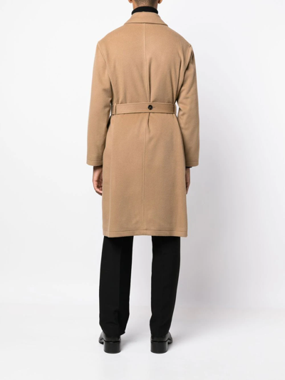 Shop Mackintosh Belted Cashmere-wool Blend Trench Coat In Neutrals