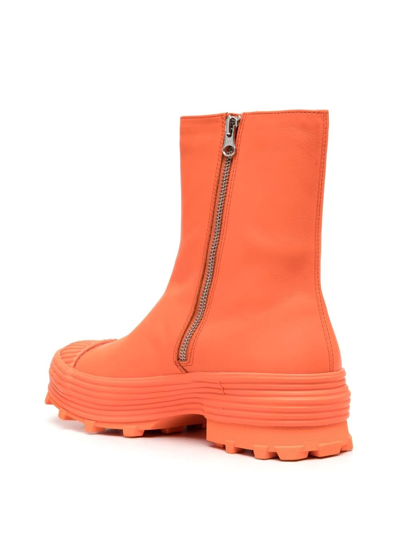 Shop Camperlab Traktori Leather Ankle Boots In Orange
