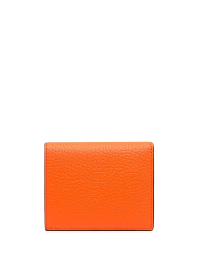 Shop Mulberry Grained Leather Trifold Wallet In Orange