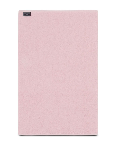 Shop Dolce & Gabbana Logo Jacquard Bath Mat In Pink