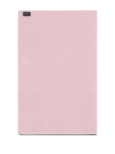 Dolce & Gabbana Logo Jacquard Bath Mat In Pink
