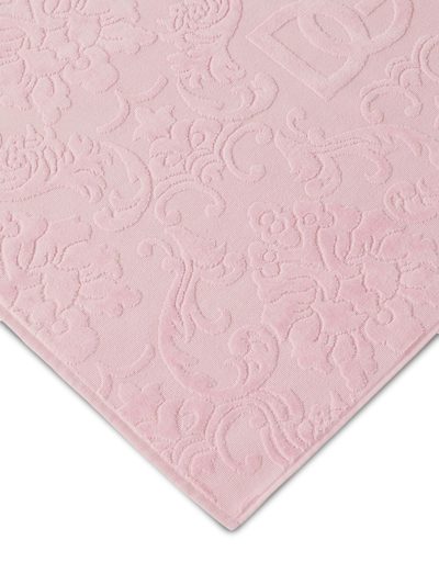 Dolce & Gabbana Logo Jacquard Bath Mat In Pink