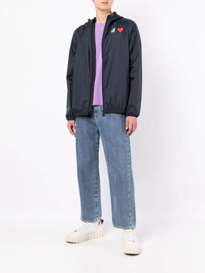 Comme Des Garçons Play X K-way Nylon Water-resistant Jacket In Blue