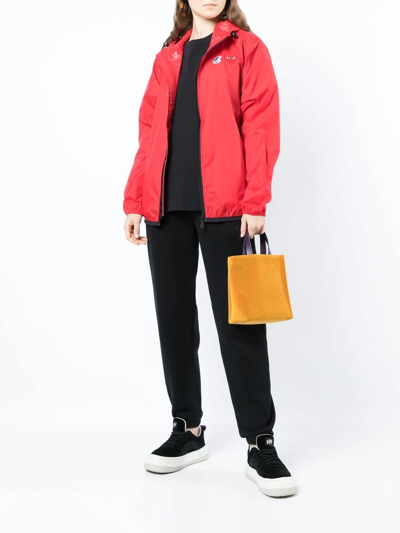 Shop Comme Des Garçons Play X K-way Zipped Hooded Jacket In Red